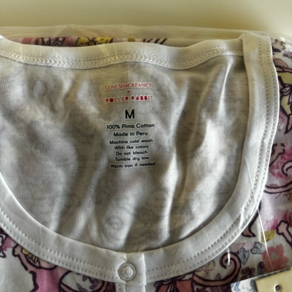 Roller Rabbit X LoveShackFancy Preppy Patchwork Lilac Blush Women’s Pajamas - Picture 7 of 8